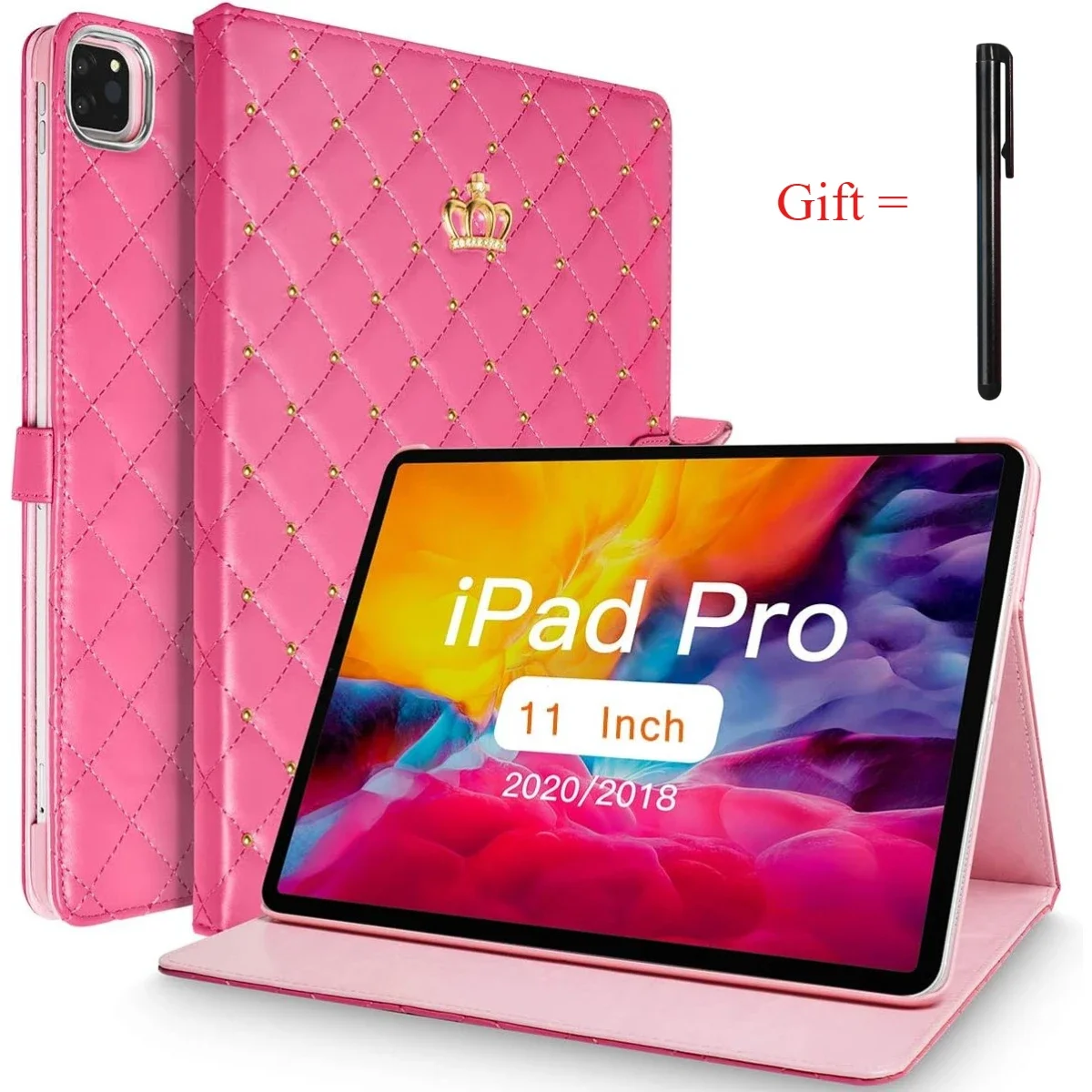 Luxury Crown Bling Diamond Case for iPad Air 11 2024 Pro 11 9.7 10.2 Mini 4 5 6 PU Leather Cover iPad 7 8 9 10th 11th 2025 Cases