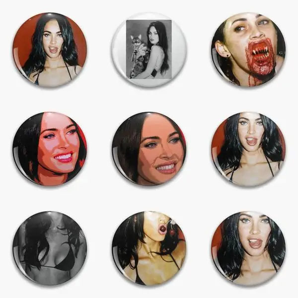 Meghan Fox Jennifer Body Megan Magazine Cover Soft Button Pin Customizable Hat Badge Funny Jewelry Gift Cartoon Cute Clothes