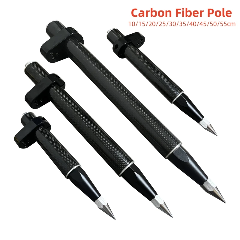 Mini Handheld Stakeout Rod 5/8 Thread Carbon Fiber Prism Pole Surveying Pole GPS Extension Rod RTK Centering Rod with Tube Point