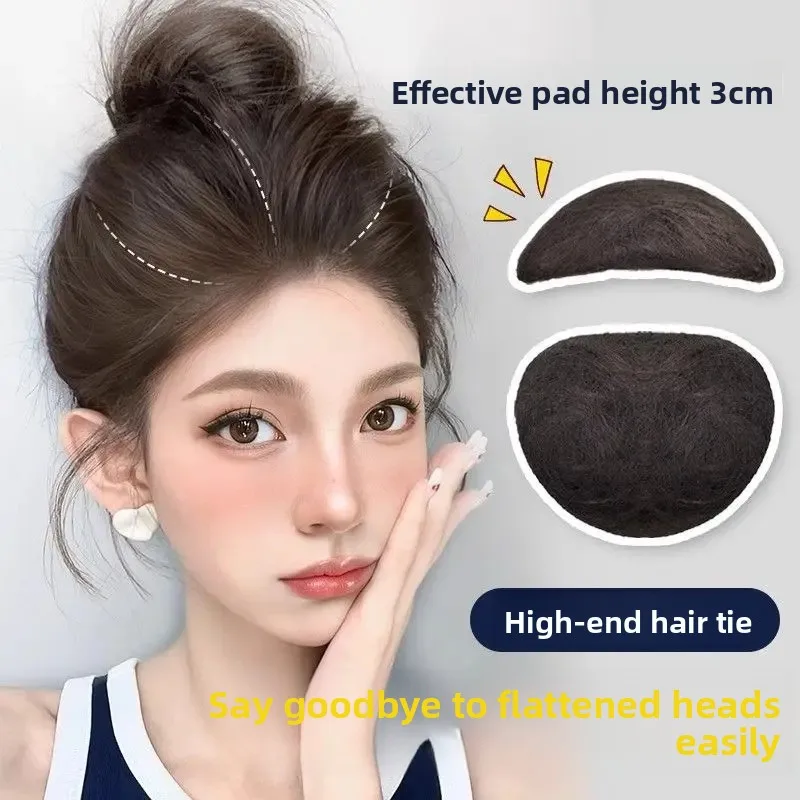 Natural Volume Boosting Hair Extension Piece Women's Invisible Net Eyebag Padded Fake Hair Easy to Wear Asian Fiber Clip on
