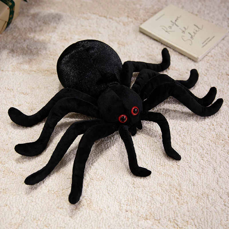 New 25-50cm Simulate Spider & Ray Plush Toy Spider Doll Stuffed Soft Animal Pillow Leopard Ray Halloween Decor Party