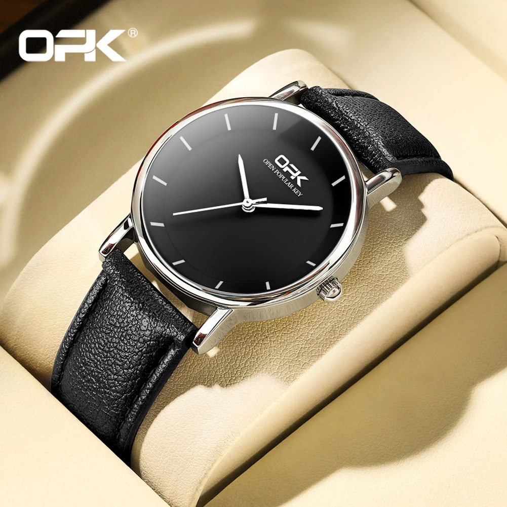 OPK 8122 Watches For Men Casual Simple Original Waterproof Luxury Leather Quartz Watch Luminous Wristwatch Reloj Hombre