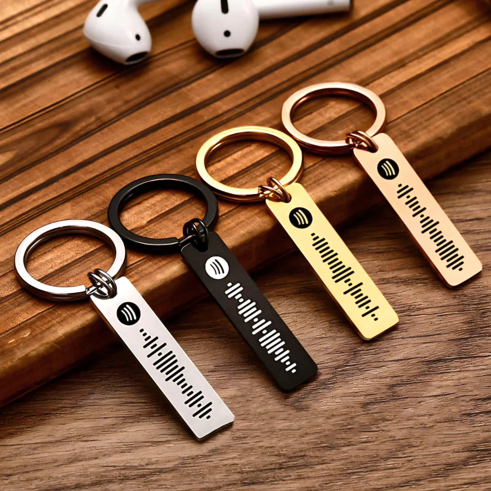 Personalised Spotify Keychain Music Scannable Keyring Personalised Music Gift Keychain Customised Keyring Valentine's Day Gift
