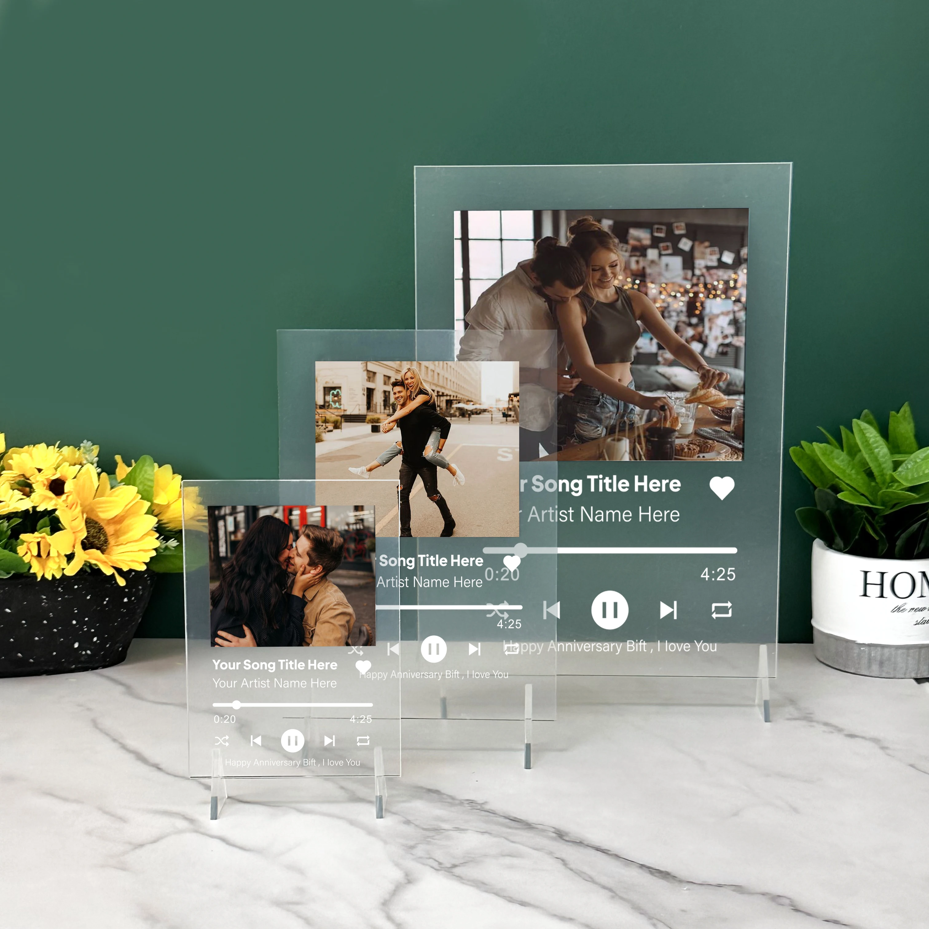 Personalized Music Spotify Plaque Code Acrylic Stand Custom Couples Women Photo Album Cover Art Player Birthday Valentine' Gifts