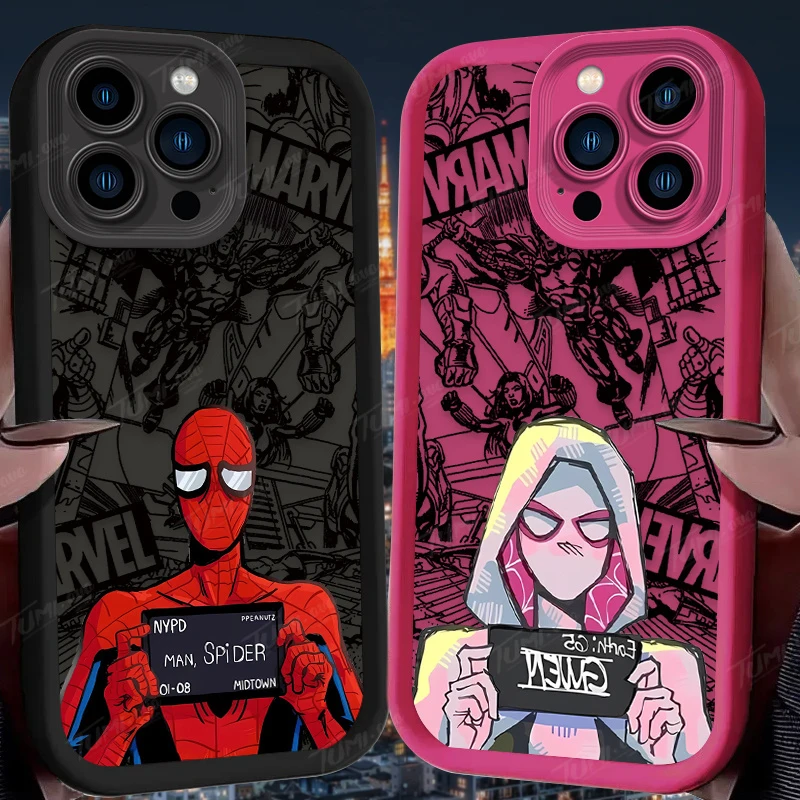Super Cool Spider Man Couple Case For iPhone 17 Air 16 16E 15 14 13 12 11 Pro Max X XS X S Max XR SE 2020 SE4 7 8 Silicone Cover