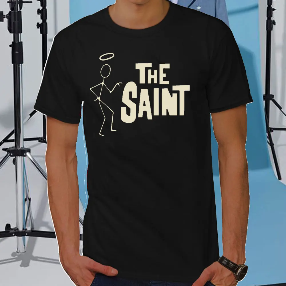 The Saint Vintage Tee: Tribute To '60s TV Series Roger Moore Cotton Shirts Best Old Action Series Tv T Shirt Summer Short Sleeve