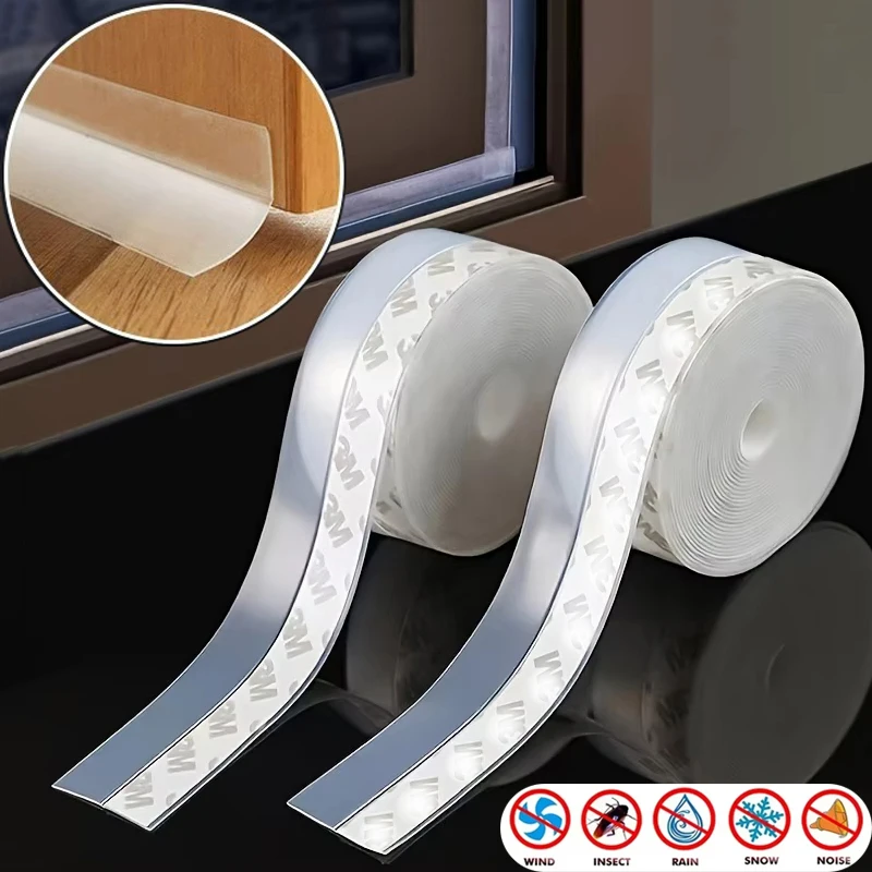Window Door Bottom Seal Strip Door Draft Stopper Dust Noise Insulation Weatherstrip Weather Window Rubber Seal Gap Sealing Tape