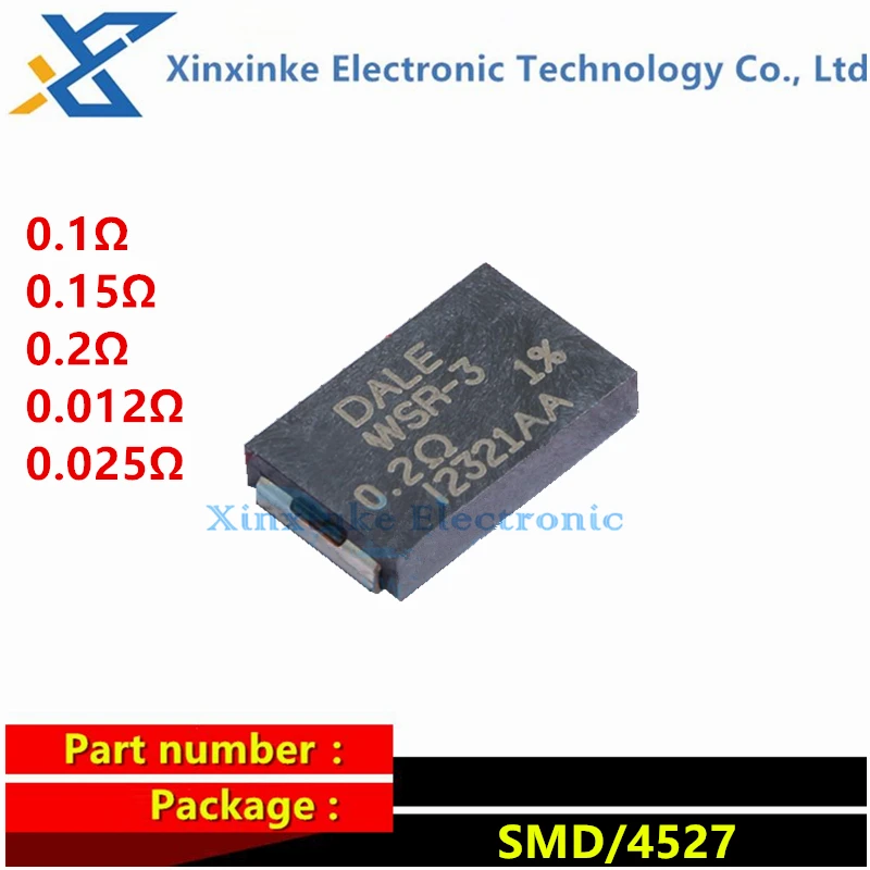 WSR-3 DALE 3W 0.1/0.15/0.2/0.012/0.025 ohms Current Sense Resistors - SMD 3watts 1% 75PPM Precision Alloy Power Resistor 100mΩ