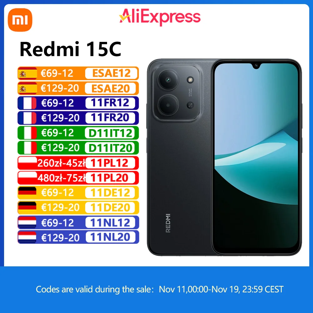 Xiaomi Redmi 15C,Smart Phone,6.9",octa-core processor,120Hz,50 MP Camera,6000 mAh Battery, IP64