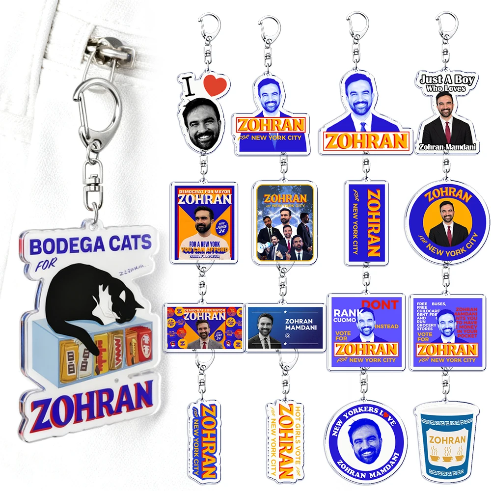 Zohran Mamdani for Nyc Keychain Accessories Bag Charms Politics Democrat Mayor Keyrings Jewelry Fans Freinds Gift