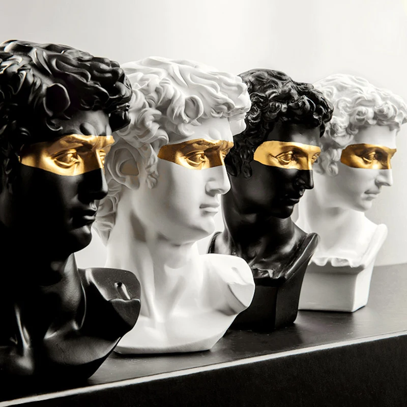 15/30cm Statues Home Decor David Coffee Table Ornaments Room Decoration Bust Gypsum White Resin Decorative Art Sculpture Mozart