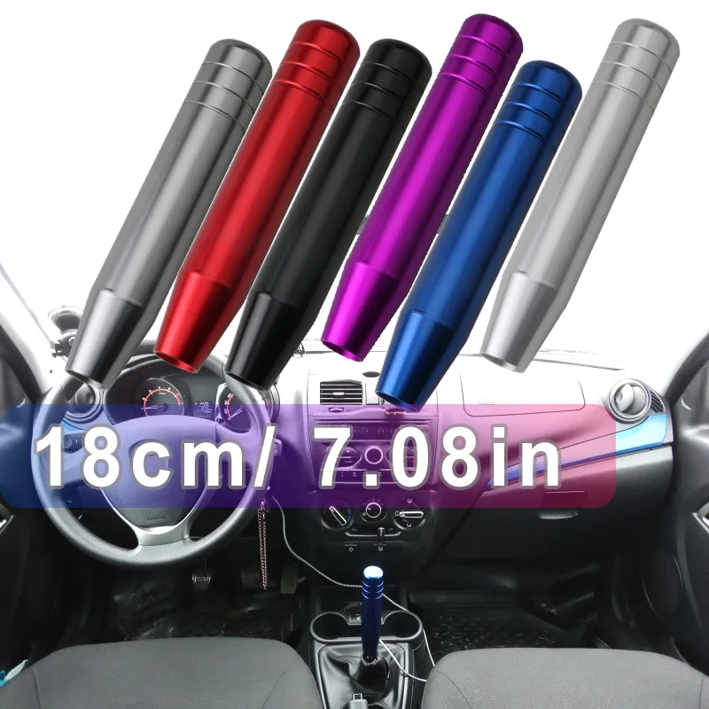 18cm Car Universal Gear Shift Knob Gear Stick Lever Shifter Knob Handle Aluminum Extended Gear Shifter Gear Head Knob Manual