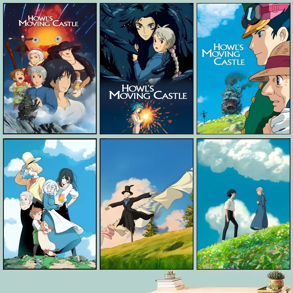 1pc Japan Anime H-Howls M-Moving C-CastleS Poster Paper Print Home Bedroom Entrance Bar Cafe Art Painting Decoration