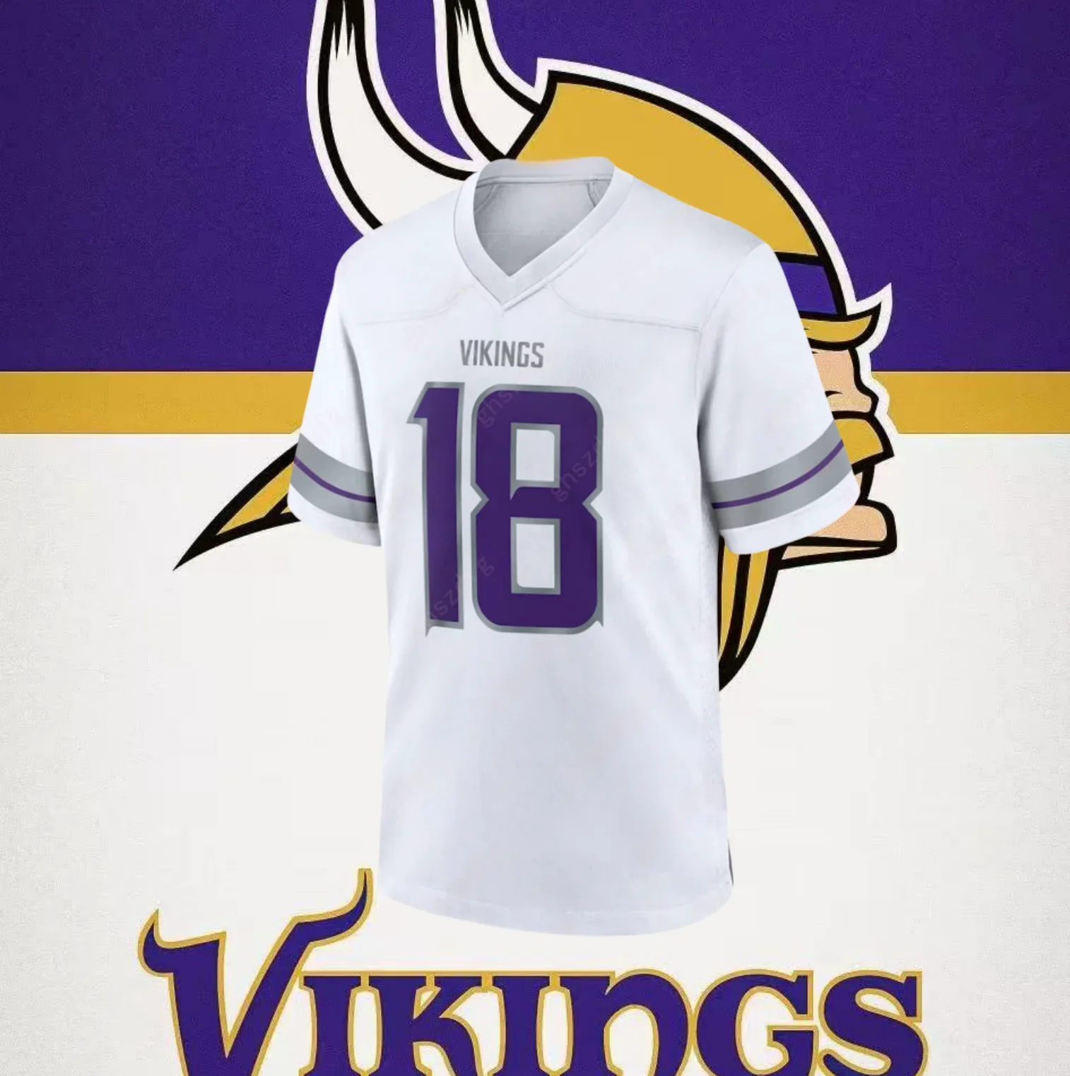 2025 Football for Men and Women Jersey Justin Jefferson Vikings Game Jersey #18 Absorb Sweat Training Outdoors Exercise Uniform