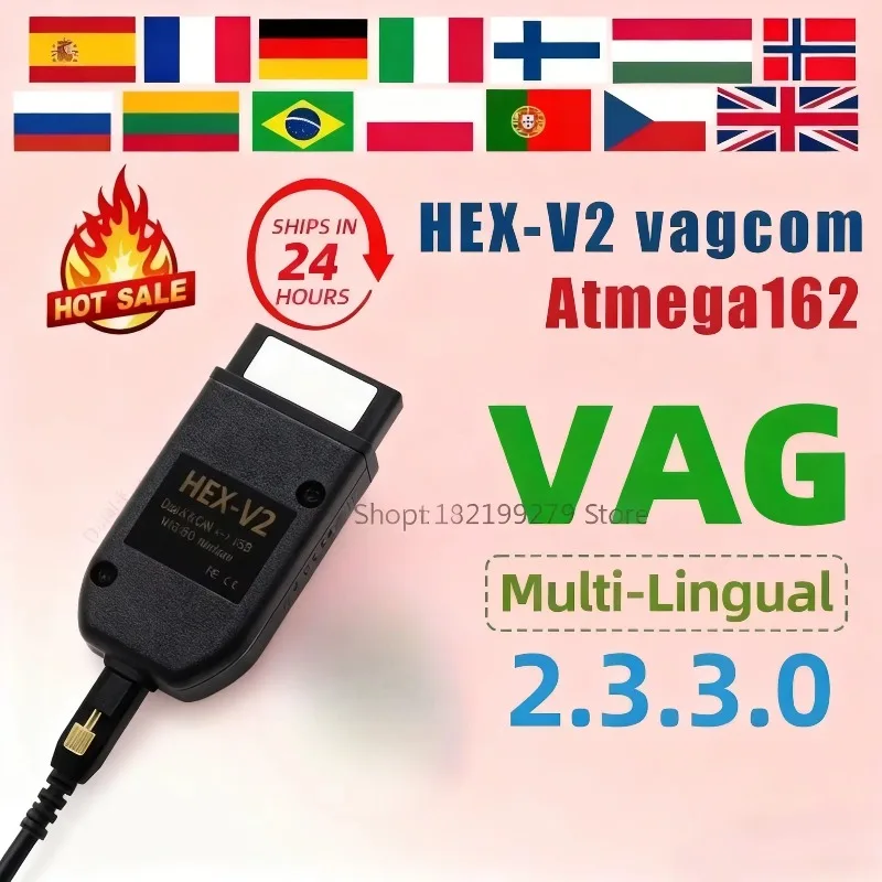 2025 VCDS VAGCOM Interface VCDSCAN HEX V2 Update 23.3.3 FOR VW For AUDI Skoda Seat Multi-Language Car Diagnostics Tools