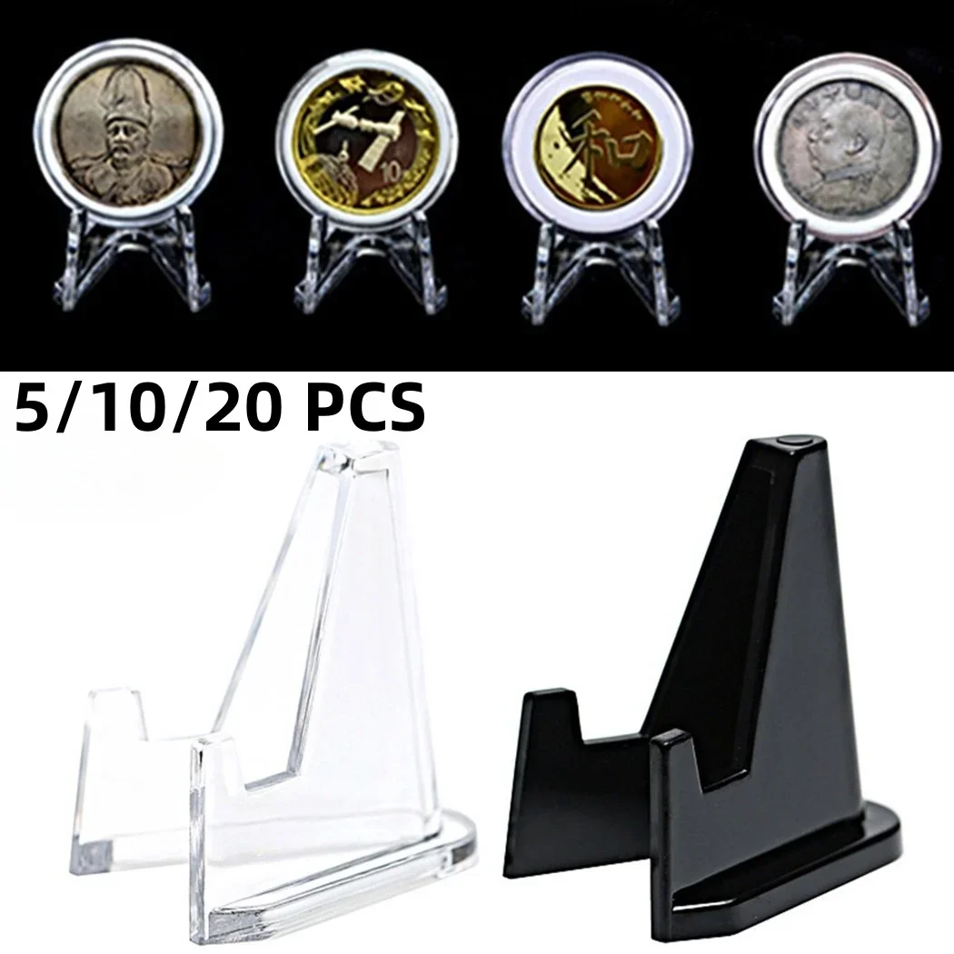 5/10/20Pcs Coin Display Easel Holder Acrylic Stands Small Rack For Display Collection Capsule Challenge Coin Medal Frame Photo