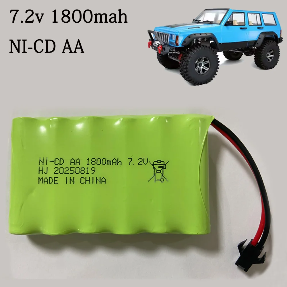 7.2V 1800mAh Ni-CD AA Battery for RC Toys Cars Boats Tanks Robots - High Capacity Remote Control Rechargeable Batteria