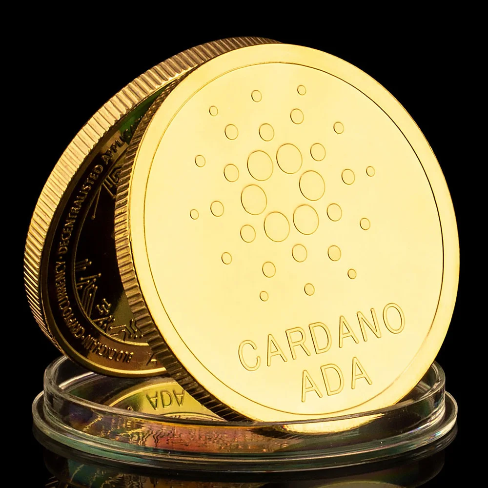 Ada Cardano Crypto Coin Physical Collectible Coin Art Collection Gold Plated Cryptocurrency Metal Coin Gift