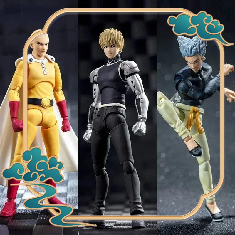 Anime-land Dasin/Great Toys/GT One Punch Man Saitama Genos Garou 1/12 14cm/5.5 Inch SHF/S.H.F PVC Action Figure Toy Anime Series