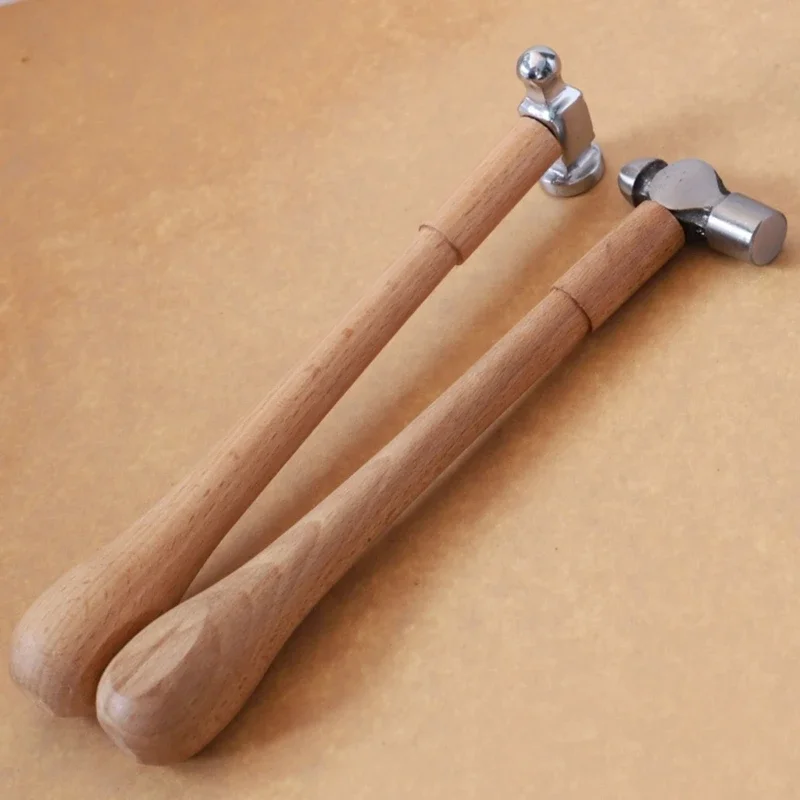 Ball Peen Hammer with Wooden Handle Heavy Duty Metalworking Hammer for Household Workshop Metal Forming Repairing Rivet