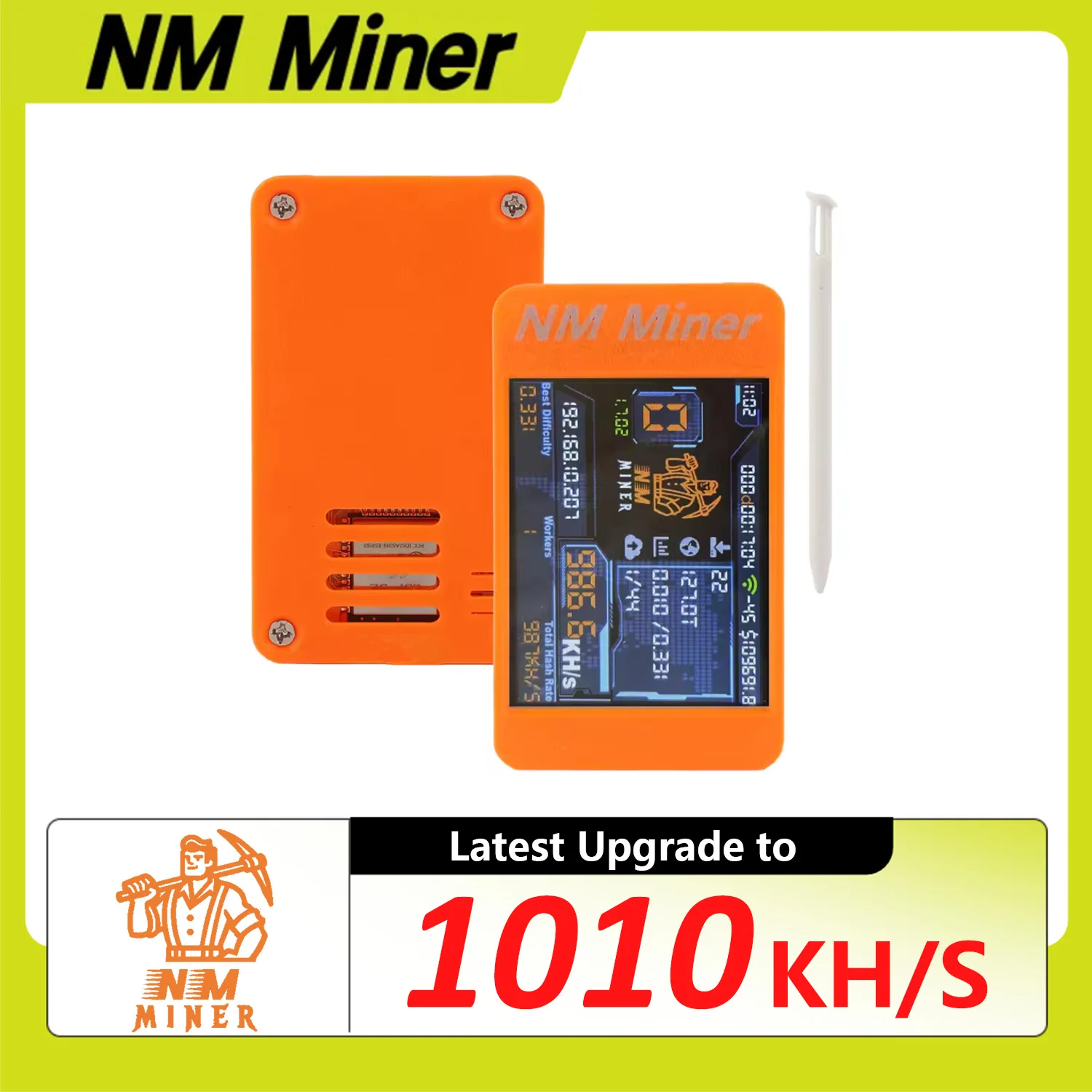 Bitcoins Miner NMMiner Upgrade 1010KH/S 2.8 inch Color Display DIY Solo Miner Crypto Miner Home Use BTC