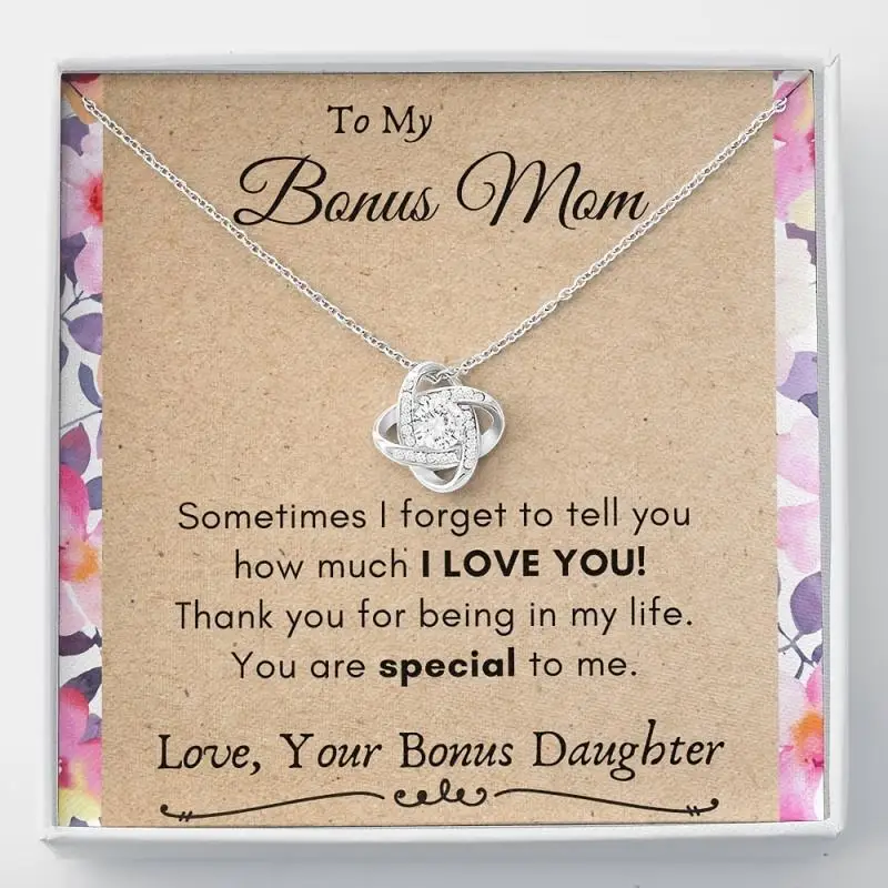 Bonus Mom Necklace, Bonus Mom Gift For Step Mother Gift From Bride, Step Mom Gift For Stepmom Necklace, Step Mom Wedding Gift