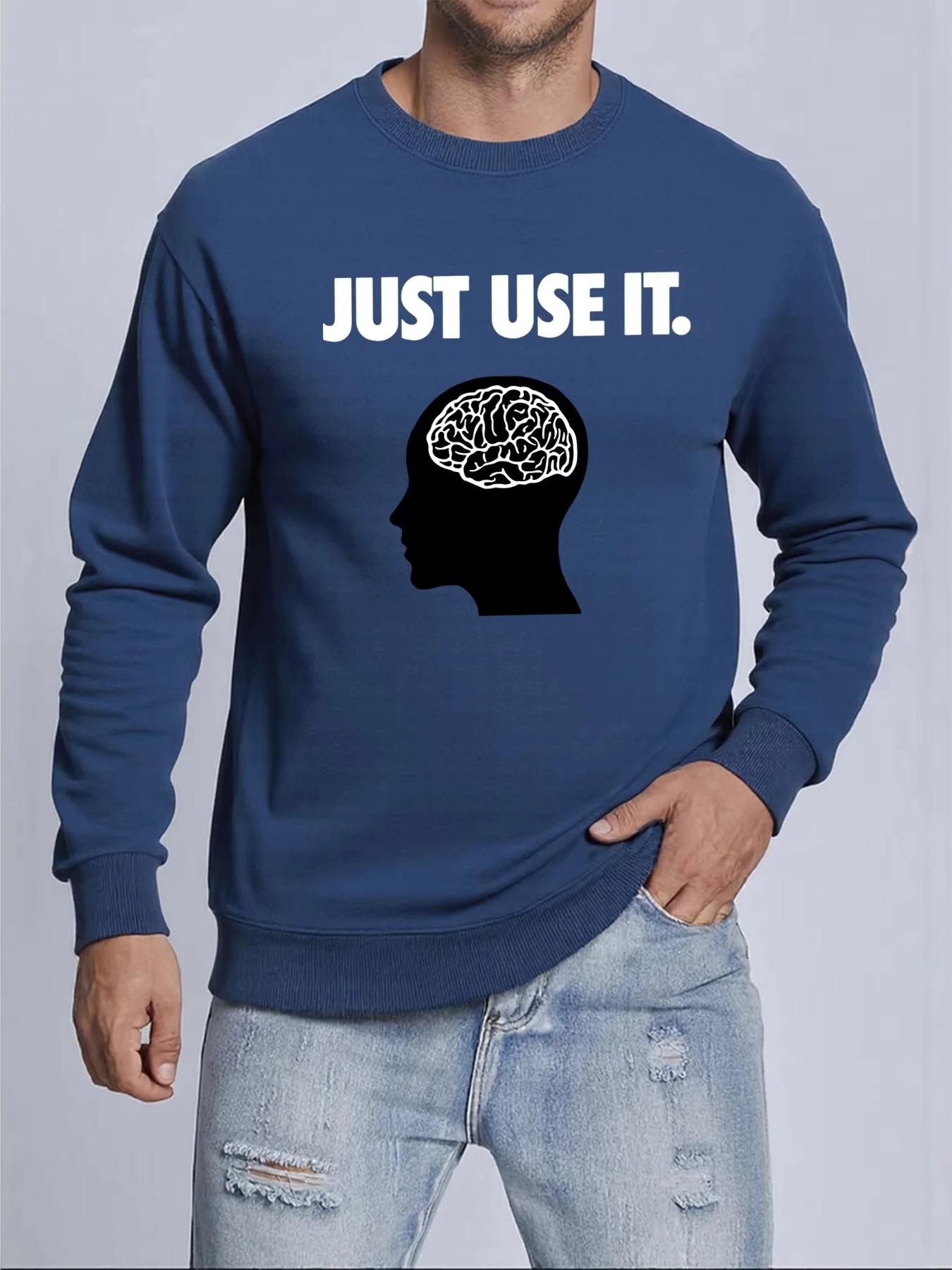 Brain Just Use It Design Male Sportswears Street Fleece Sweatshirts Warm Autumn Tops Comfortable Trendy Pullovers Unisex