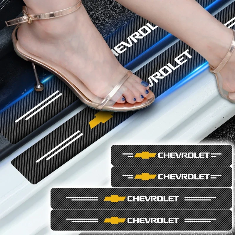 Carbon Fiber Car Sticker Trunk Protective Strip Anti Scratch Decal For Chevrolet Captiva Colorado Cruze Spark Malibu Car Camaro