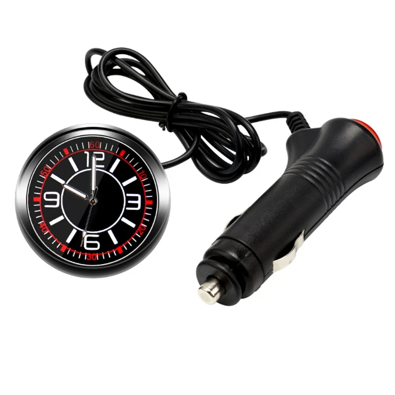 Car Dashboard Clock Universal Luminous Clock Glass Mirror Car Stick-on Clock Watch Automotive Accessories
