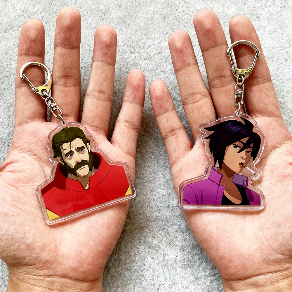 Cartoon Game Keychain for Accessories Blazer Robert Robertson Invisigal Keyring Jewelry Dispatch Gaming Fans Friends Gifts