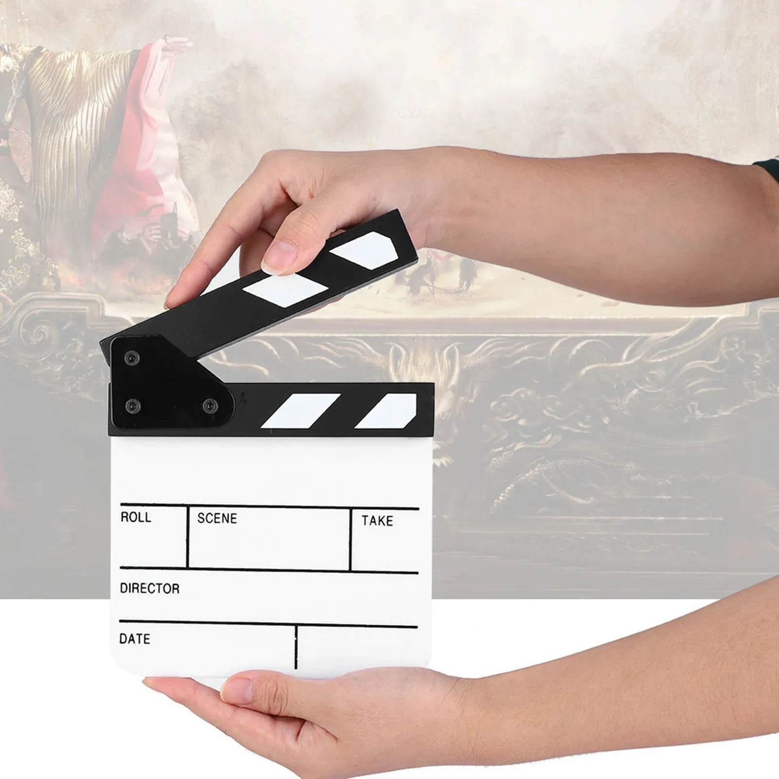 Clapboard Director Cut Prop Mini Acrylic Director Scene Clapperboard TV Movie Action Board Film Cut Prop with Pen Film Cut Prop