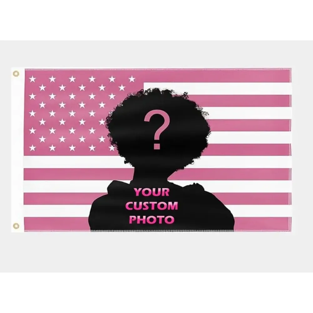 Custom Pink USA America Flag 3X5 Ft Personalized Flags Design Your Image Funny Tapestry Poster Dorm Room, Living Room, Bedroom