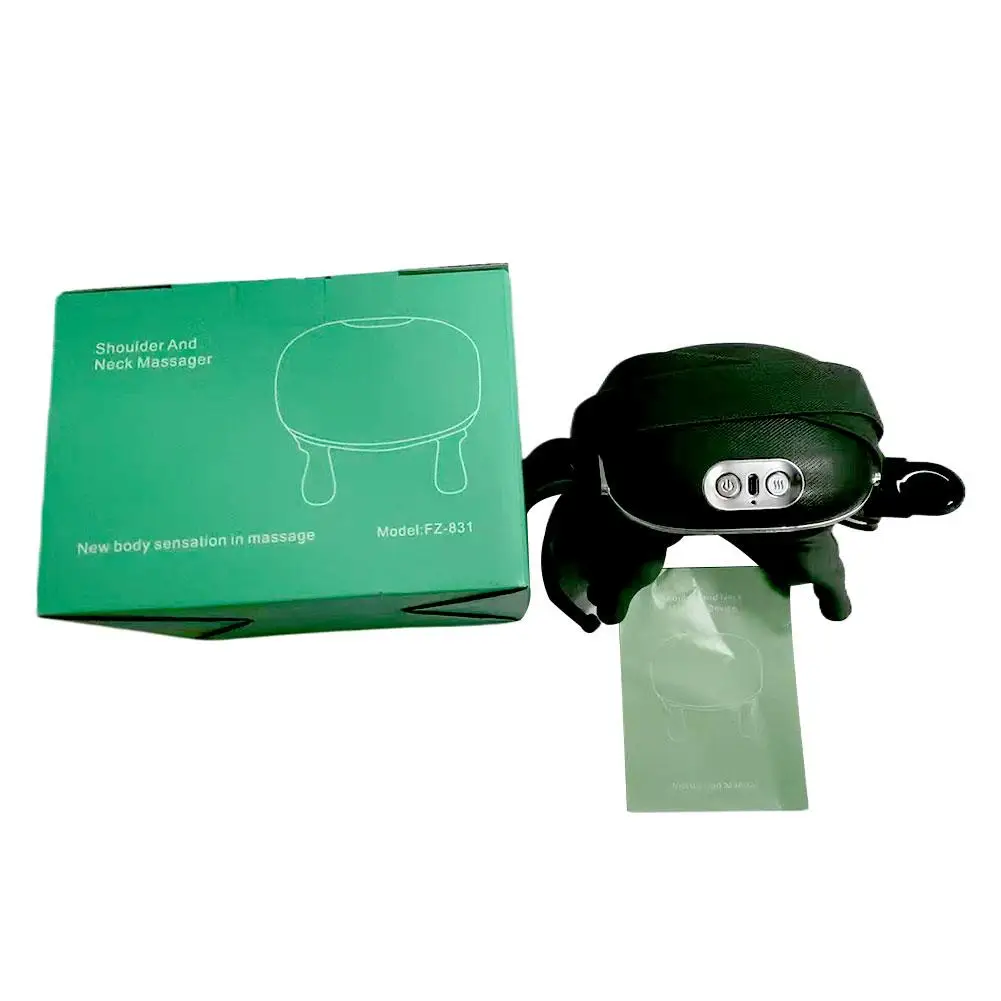 Electric Neck Massager with Heat Kneading Cervical Support Simulated Hands for Stiff Neck Shoulder Pain Relief Portable Type-C
