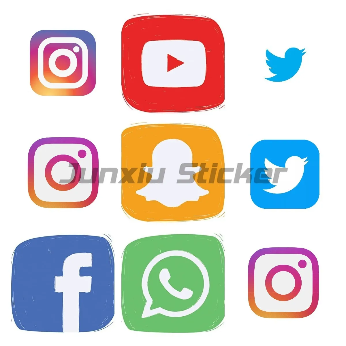 Exterior/Protection Boutique Stickers Instagram Facebook Twitter Logo Decal Badge Brand Sticker Decor for Laptop Trunk