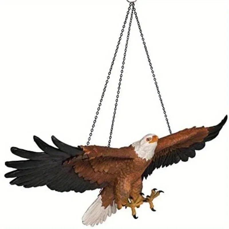 For Garden Home Decor Craft Gifts Figurines Small Eagle Flying 1pcs Eagle Wall Sculpture Resin Animal Hanging Ornament Eagle