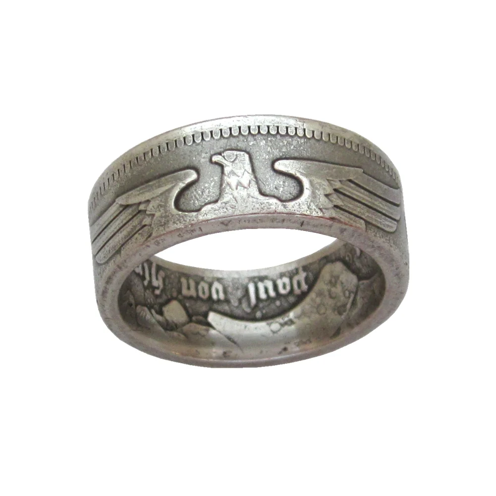 Handcrafted Coin Ring Handmade from Germany Copy Coin 5 MARK Vintage Punk Personality Coin Ring Fashion Jewelry