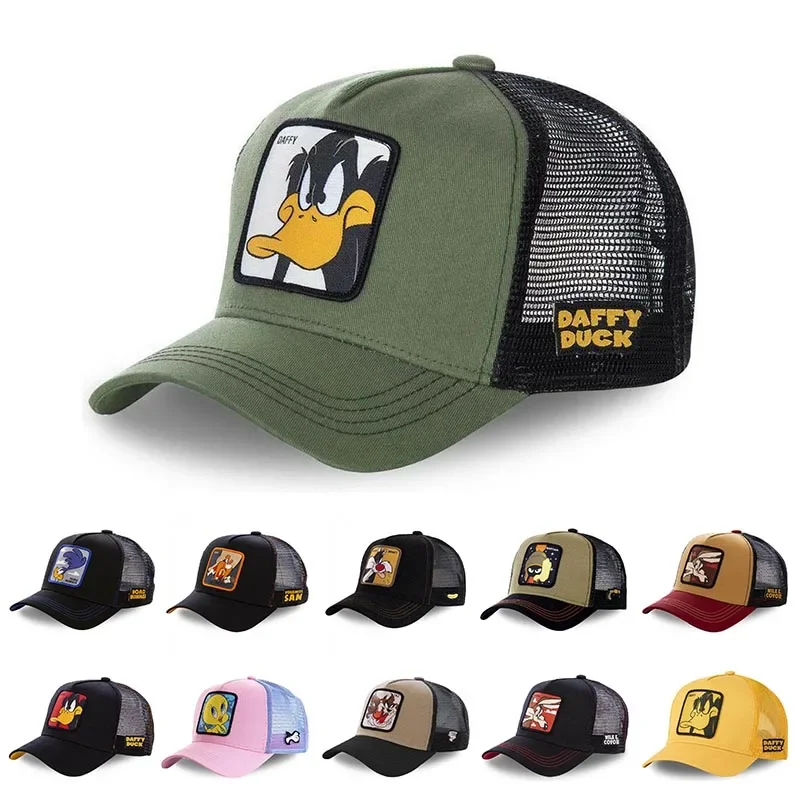 Hot Sale Unisex Anime Cartoon Baseball Cap For Men Women High Quality Patch Draw Snapback Hip Hop Dad Cap Men Trucker Mesh Hats