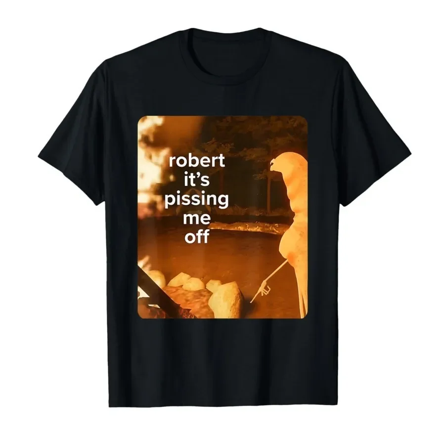 Marcus The Worm Robert Meme pattern printed men's T-shirt 100% pure cotton T-shirt Short-sleeved top High-quality T-shirt