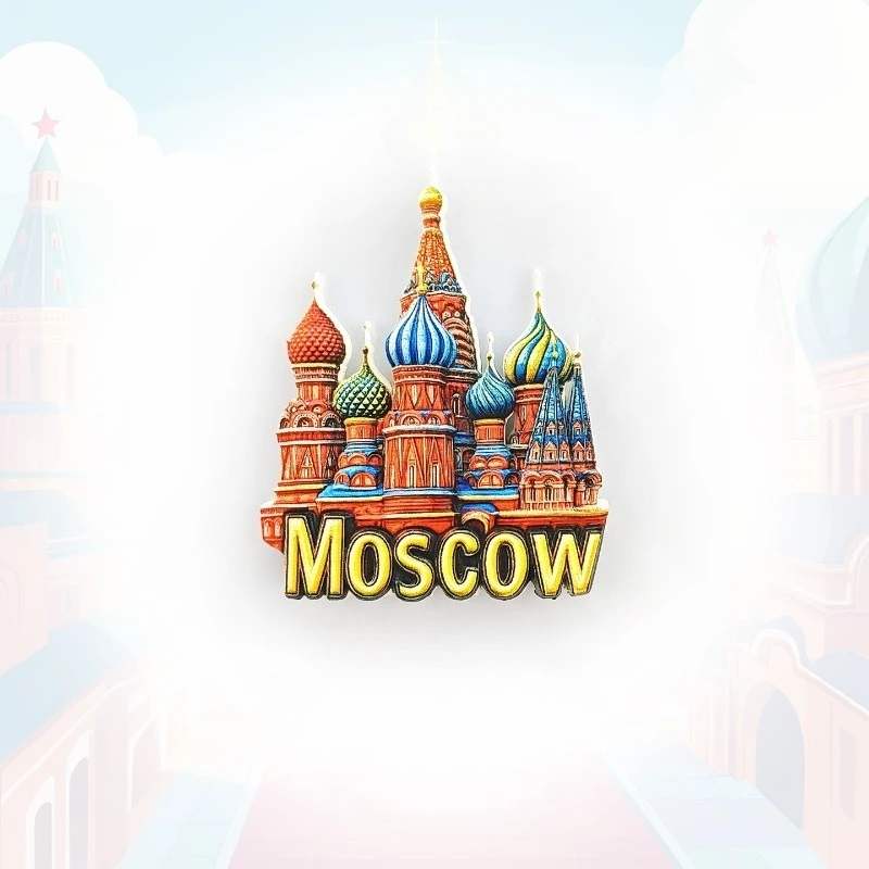 Moscow Kremlin Fridge Magnet - 3D Russian Landmark Souvenir Red Square Themed Decor Unique Europe Gift with Strong Magnet