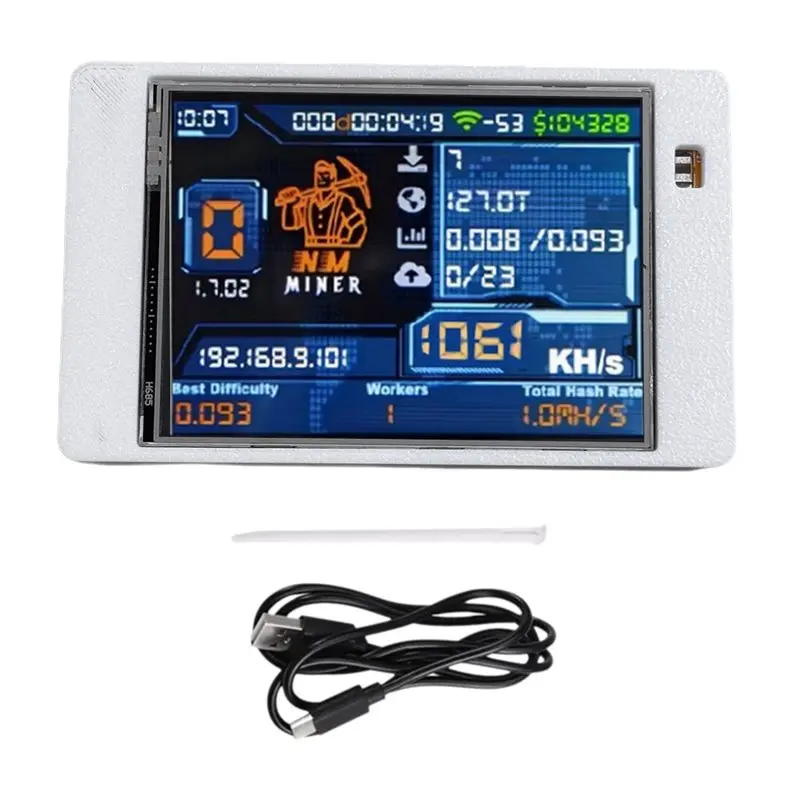 Reliable1060kh/S Nmminer Nerdminer Solo Miner 2.8 Inch Color Display Bitcoin BTC Crypto Solo Lottery Miner Nmminer