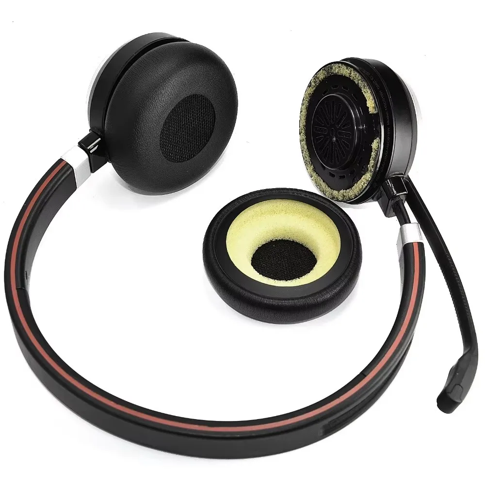 Replacement Earpads Professional Protein Leather Headphone Ear Cushions for Jabra Evolve 20 20se 30 30II 40 65 65+