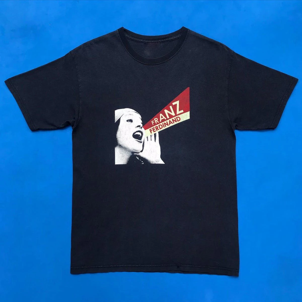 Retro Franz Ferdinand Franz Ferdinand Men and Women Render Short Sleeve T-shirt Rock Band Printed Cotton
