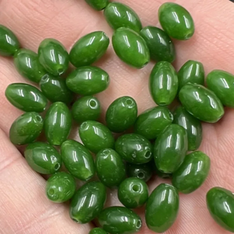 Taiwan Bi Cui Corn Beads Jade Quartz Rock Greenstone Oval Shape Loose Beads Necklace Bracelet Jewelry Accessories