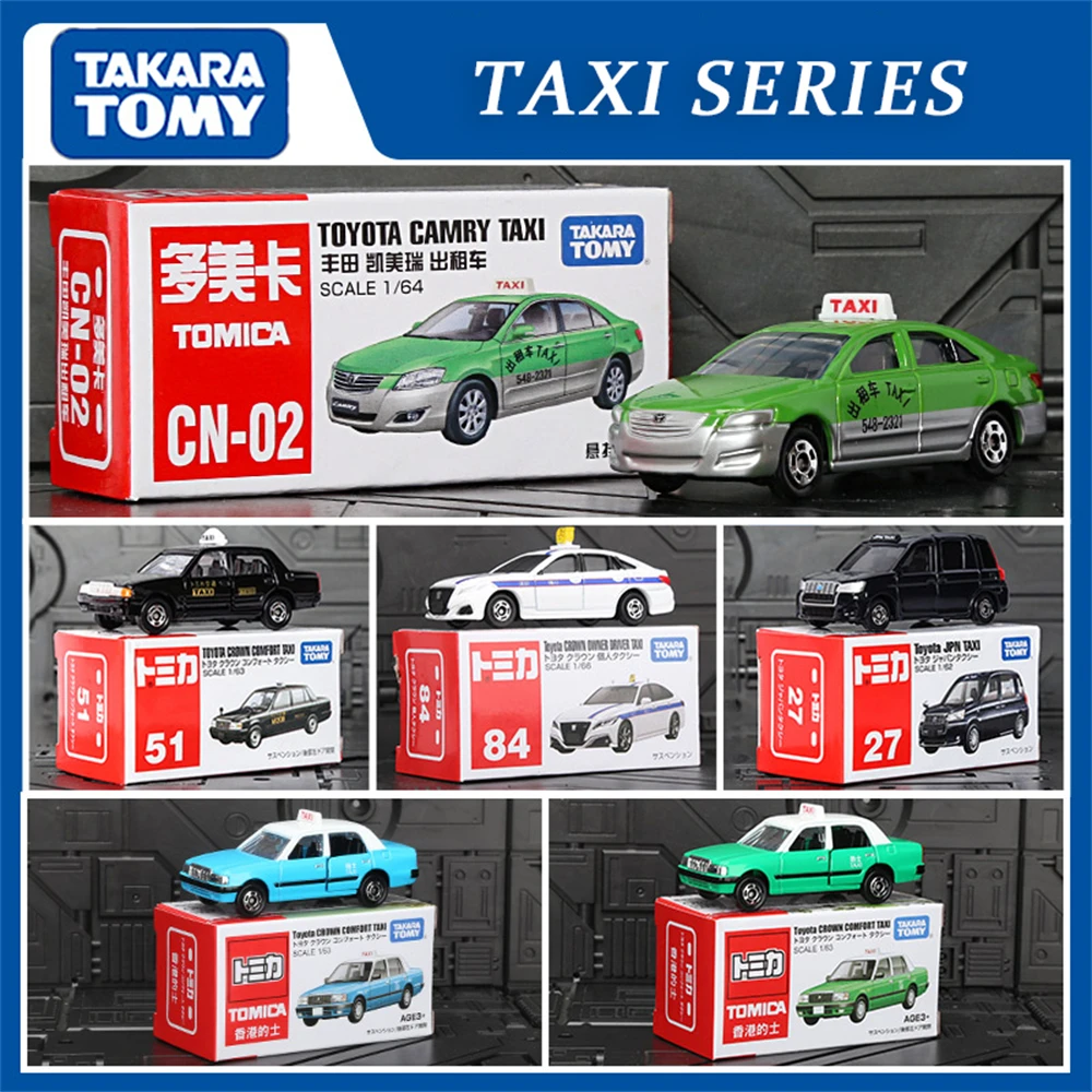 Takara Tomy Tomica Diecast Toy Car Model Toyota Crown Taxi Hong Kong Taxi Minibus Alloy Car Ornaments Simulation Vehicle