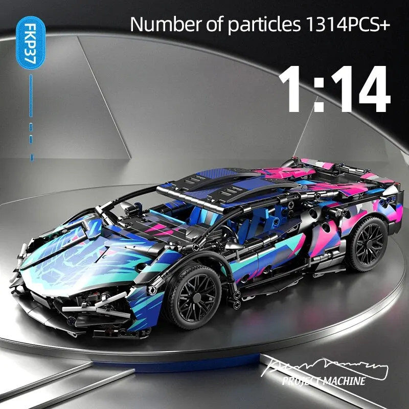 TOY LINX 1:14 Scale Cyberpunk Racing Car RC Model Kit DIY Building Block Creative Gift Designed for Car Enthusiasts & & Builders