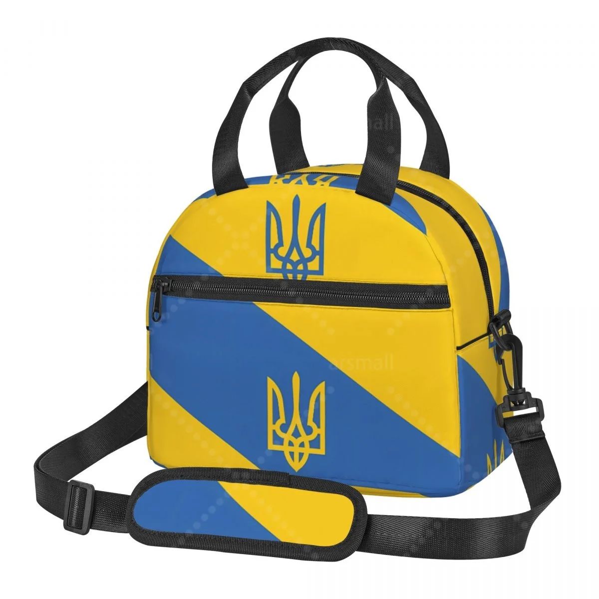 Ukraine Flag Lunch Box Portable Reusable Cooler Lunch Tote Bag with Adjustable Shoulder Strap