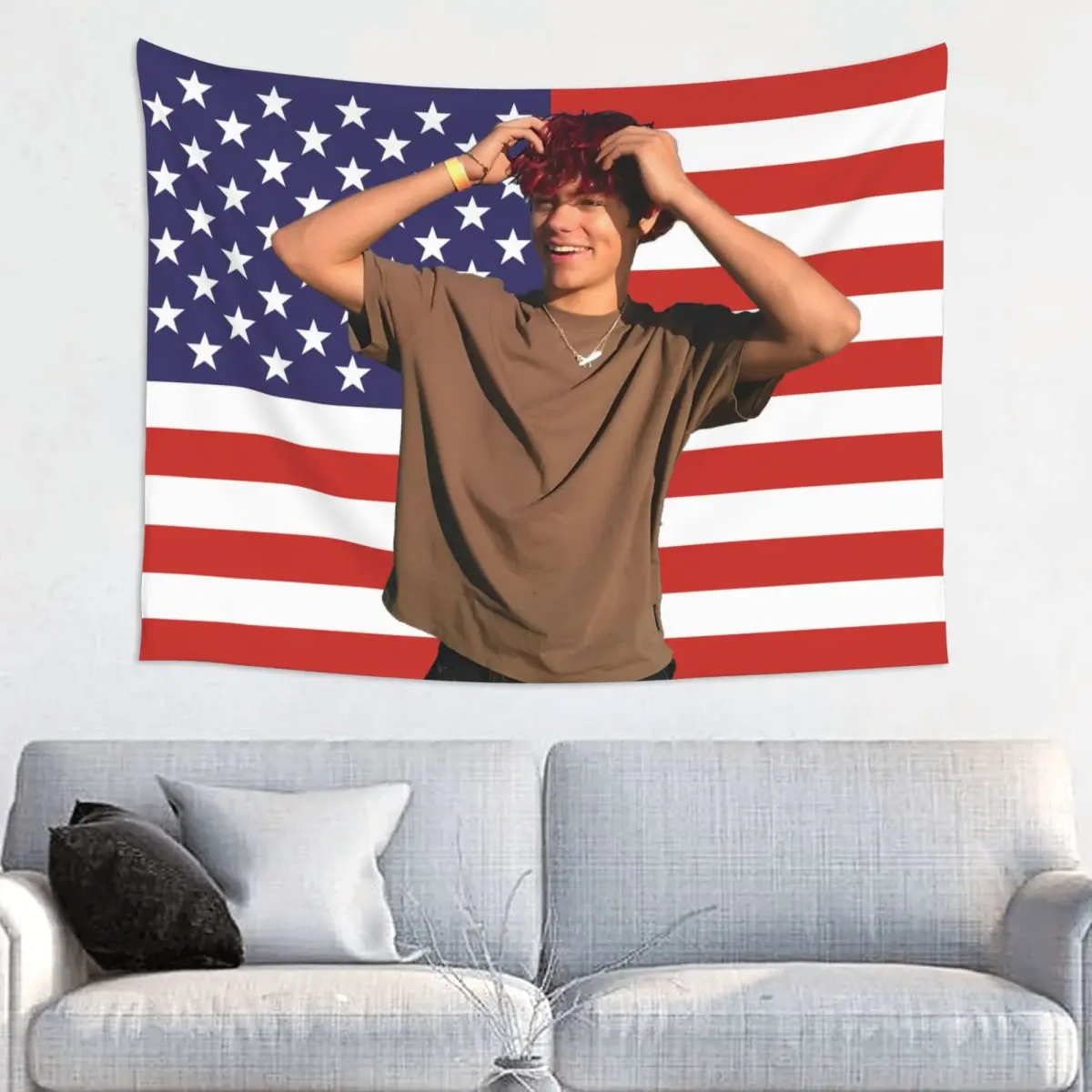 Unique Aesthetic Poster Tapestry Malachi Barton Actor Wall Tapestry Pink flag Wall Hanging Bedroom dorm Backdrop Cloth Banner