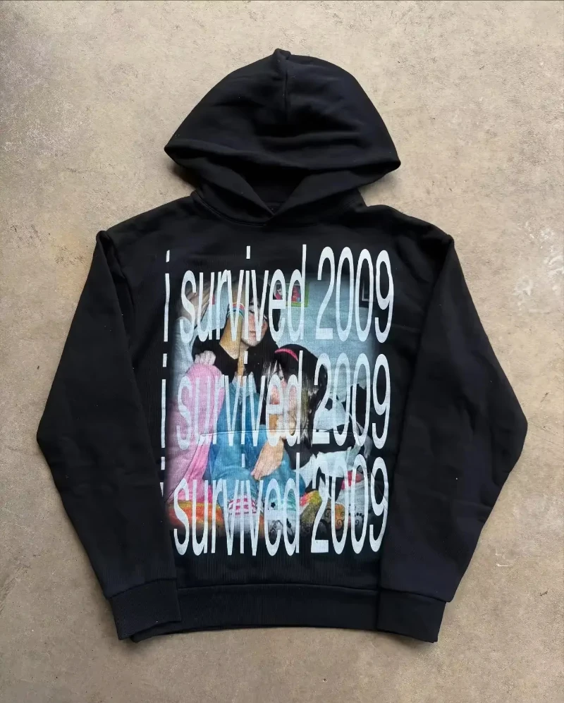 Vintage Glenn Print Hooded Sweater Ladies Trash Rock Sweatshirt, Casual Sportswear Thickened Hoodie, Hip Hop 2000 Style Clothing