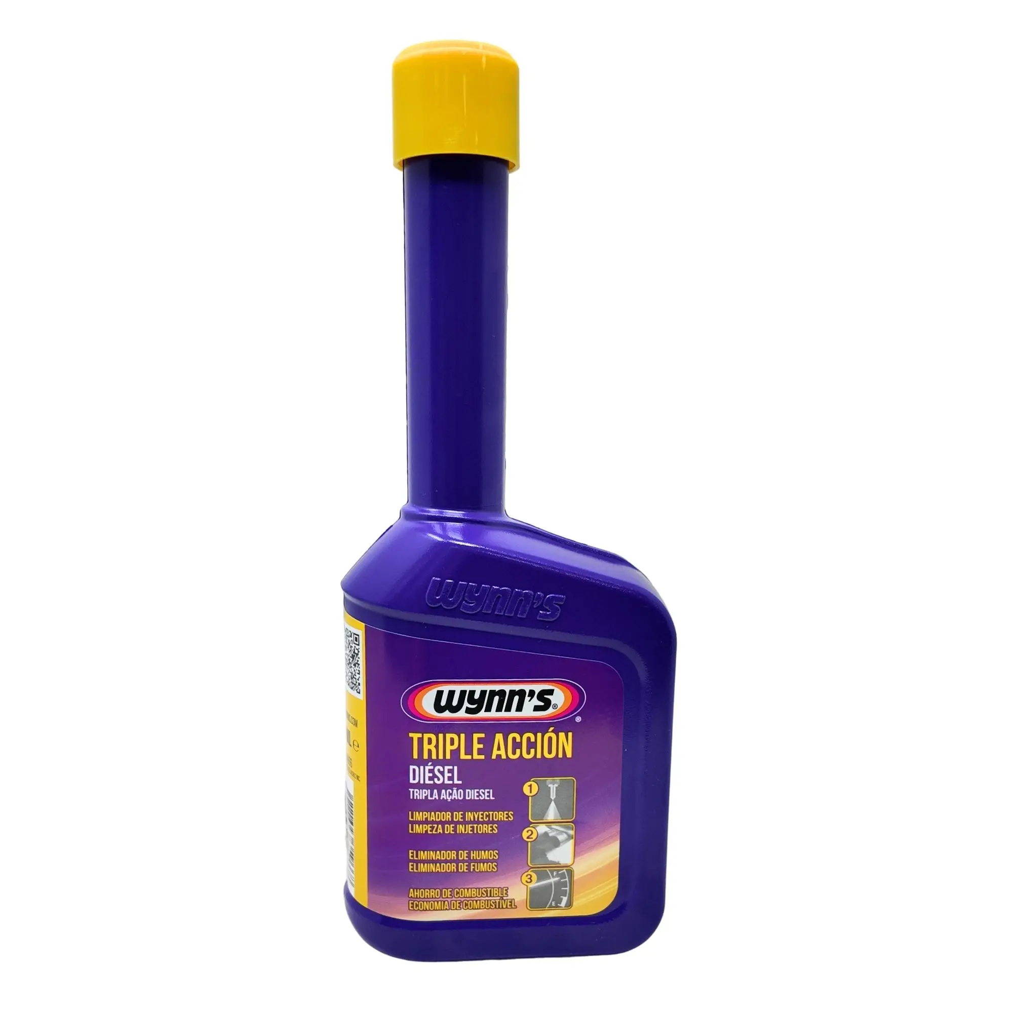 Wynn's Triple Acción Diésel 325 ml – Diesel treatment that cleans injectors, reduces emissions, and optimizes engine performance for pre-ITV compliance, ensuring better fuel savings and effective smoke reduction.