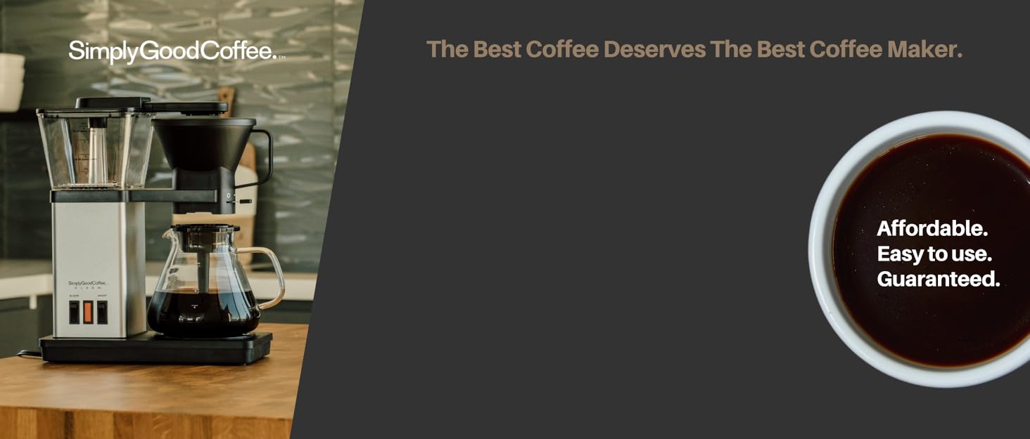 Simply Good Coffee Brewer In-Home Coffee Maker. One Button Brew, Innovative Method